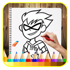 How to draw r titans go 图标