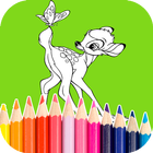 Kids Roe Deer coloring book icône