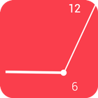 Minimal Red Clock Zeichen