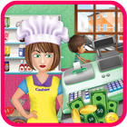 girl supermarket cash register simgesi