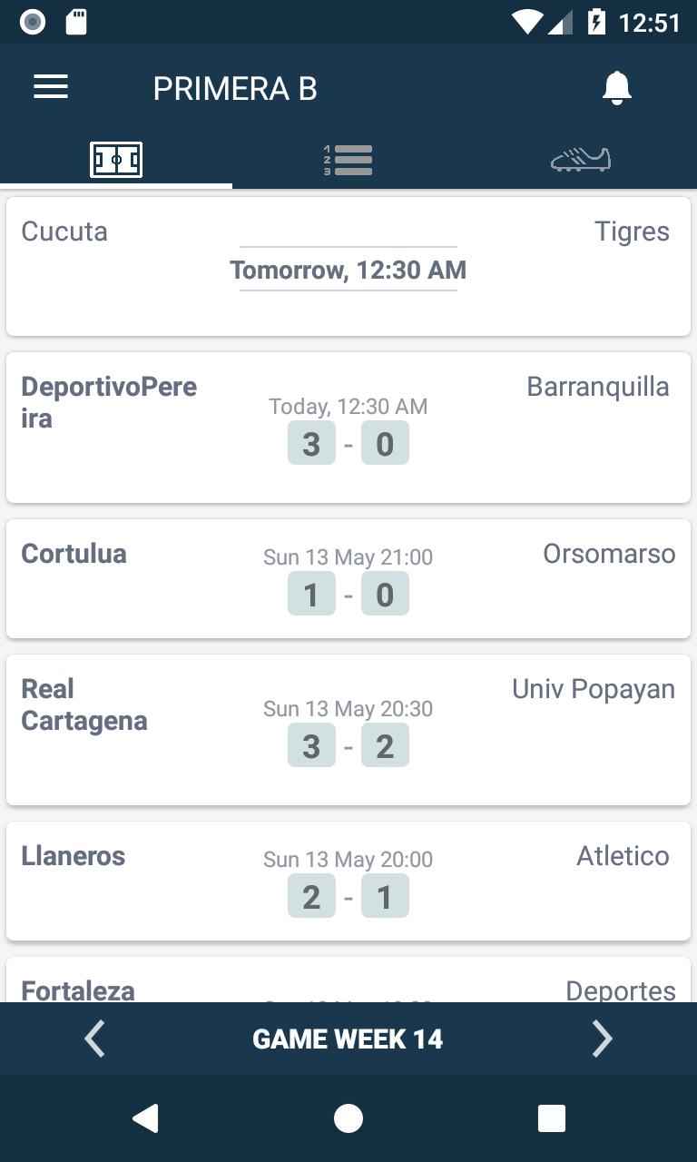 Scores for Categoría Primera B - Colombia Football APK pour Android  Télécharger
