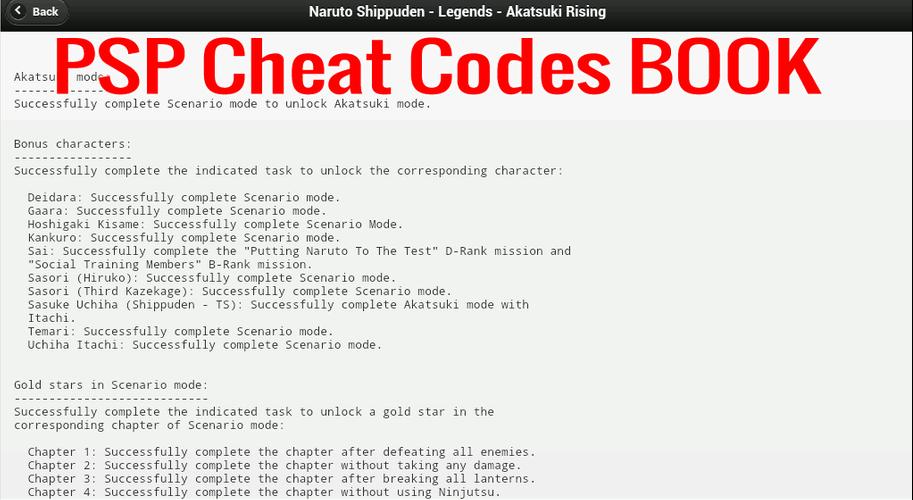 PSP Cheats Codes Book APK for Android Download