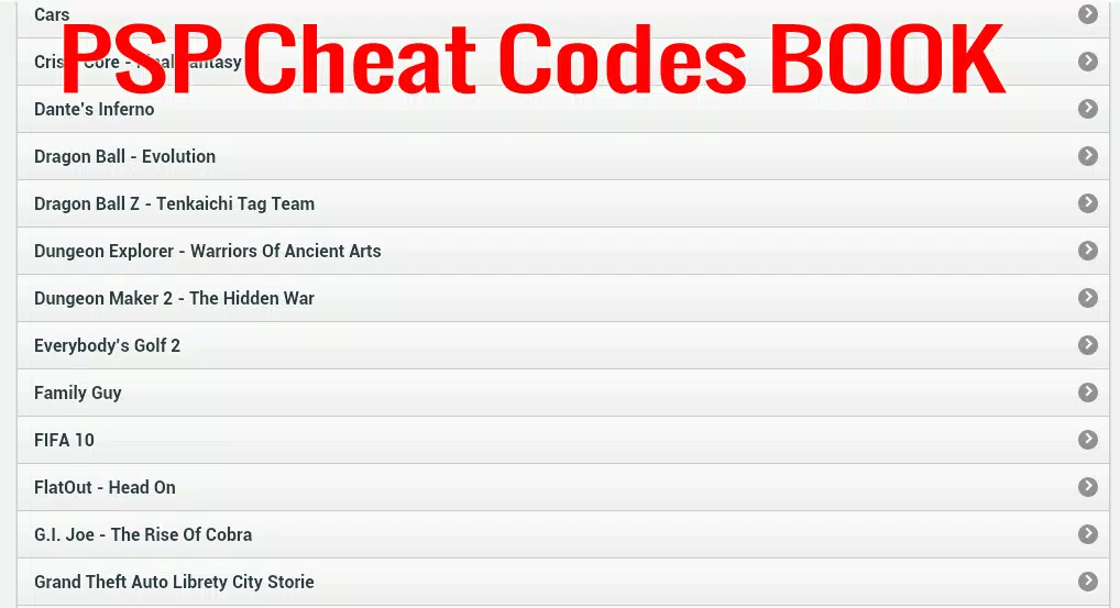 PSP Cheats Codes Book APK for Android Download