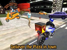 Poster Pizza Delivery Bike Rider 3D