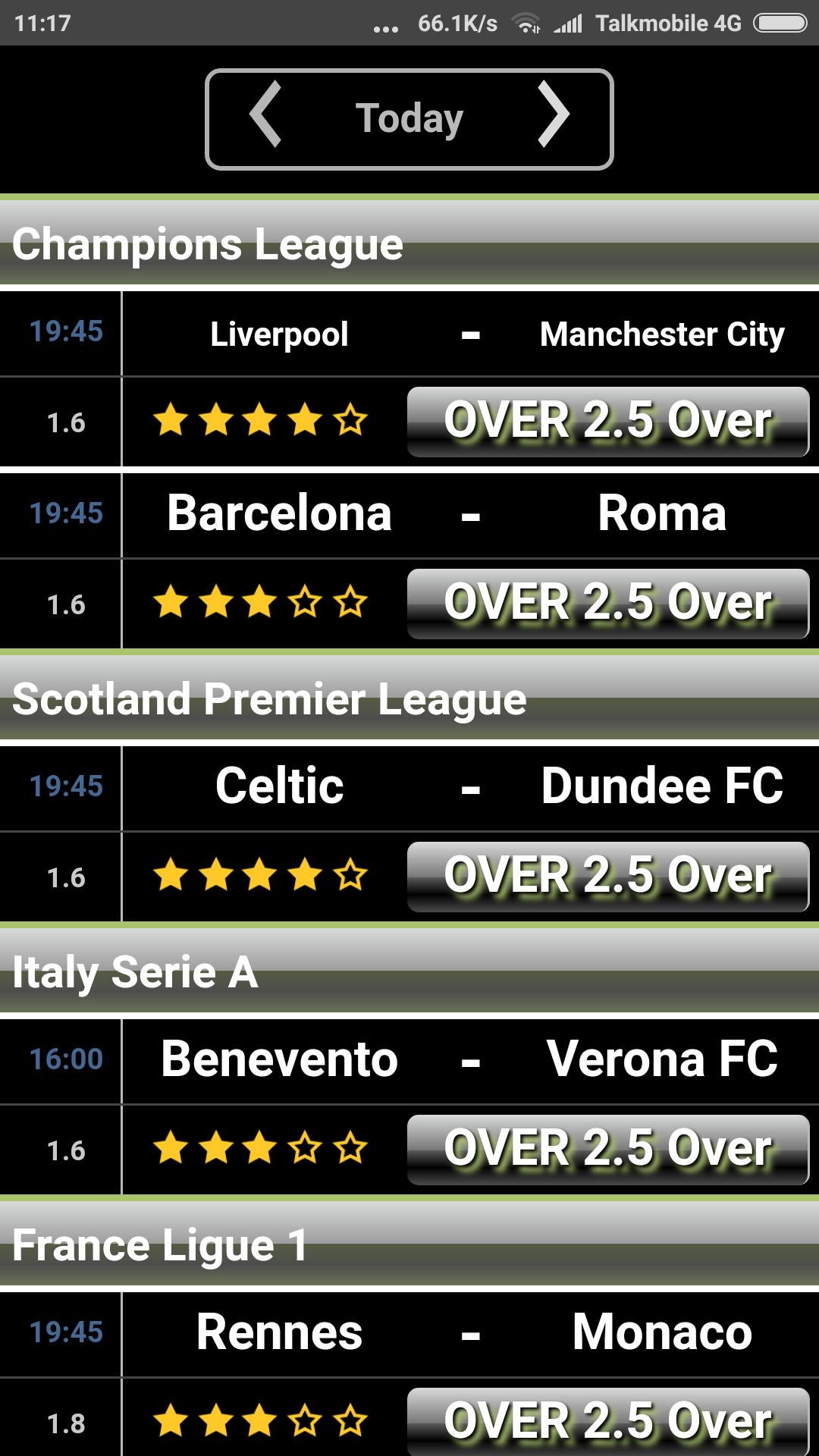 Over 2.5 predictions for tomorrow Over 2.5 predictions for tomorrow