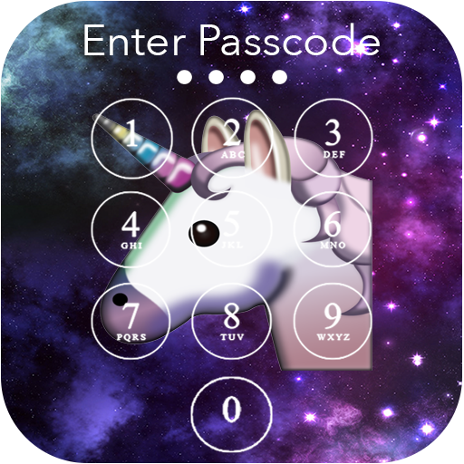 Emoji Unicorn Heart PIN Lock
