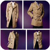 Man Trench Coat Photo Suit Zeichen