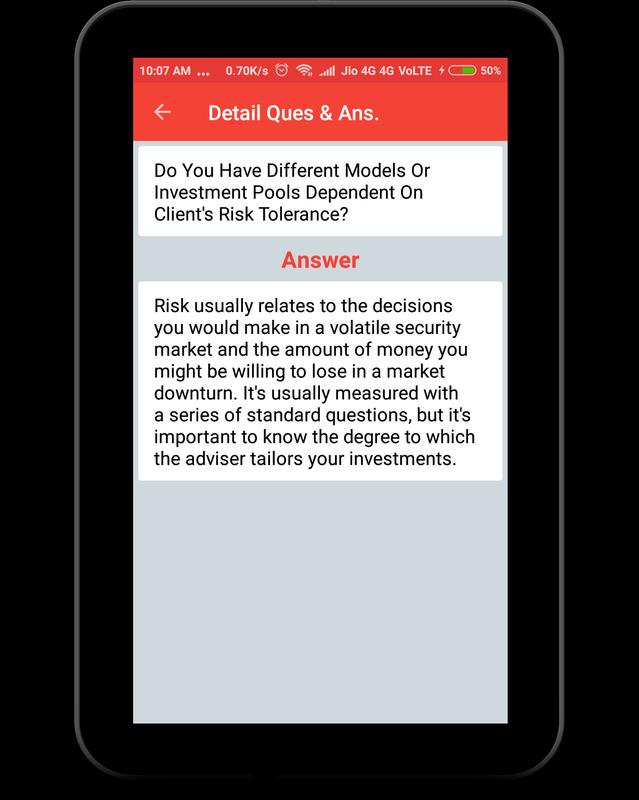 financial advisor interview question apk
