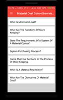 Material Cost Control Interview Question Ekran Görüntüsü 1
