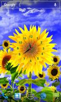 Sunflower Clock Live Wallpaper Affiche