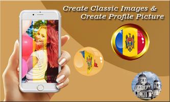 Moldova Flag Photo Editor Affiche
