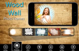Wood Wall Photo Frames الملصق
