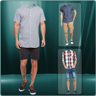 Men Short Shirt Photo Suit ikona