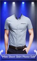 Men Short Shirt Photo Suit Ekran Görüntüsü 3