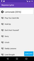 Beyonce Lyrics - All Songs تصوير الشاشة 1