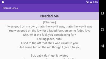 Rihanna Lyrics - All Songs capture d'écran 3