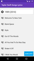 Taylor Swift Lyrics All Songs پوسٹر