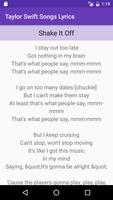 1 Schermata Taylor Swift Lyrics All Songs