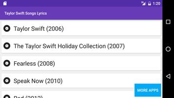 2 Schermata Taylor Swift Lyrics All Songs
