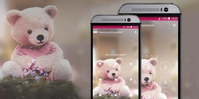 Teddy Cute App Lock Theme постер