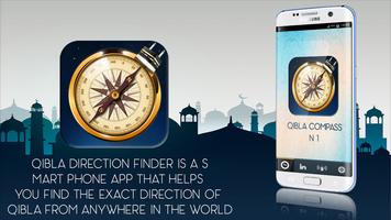 Qibla Direction - Prayer Times - islamic calendar Affiche