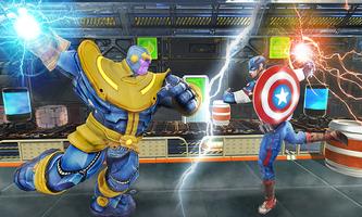 Real Future Superheld-Straße-Kampf Thanos Schlacht Plakat