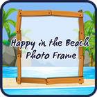 Happy in the Beach Photo Frame Zeichen