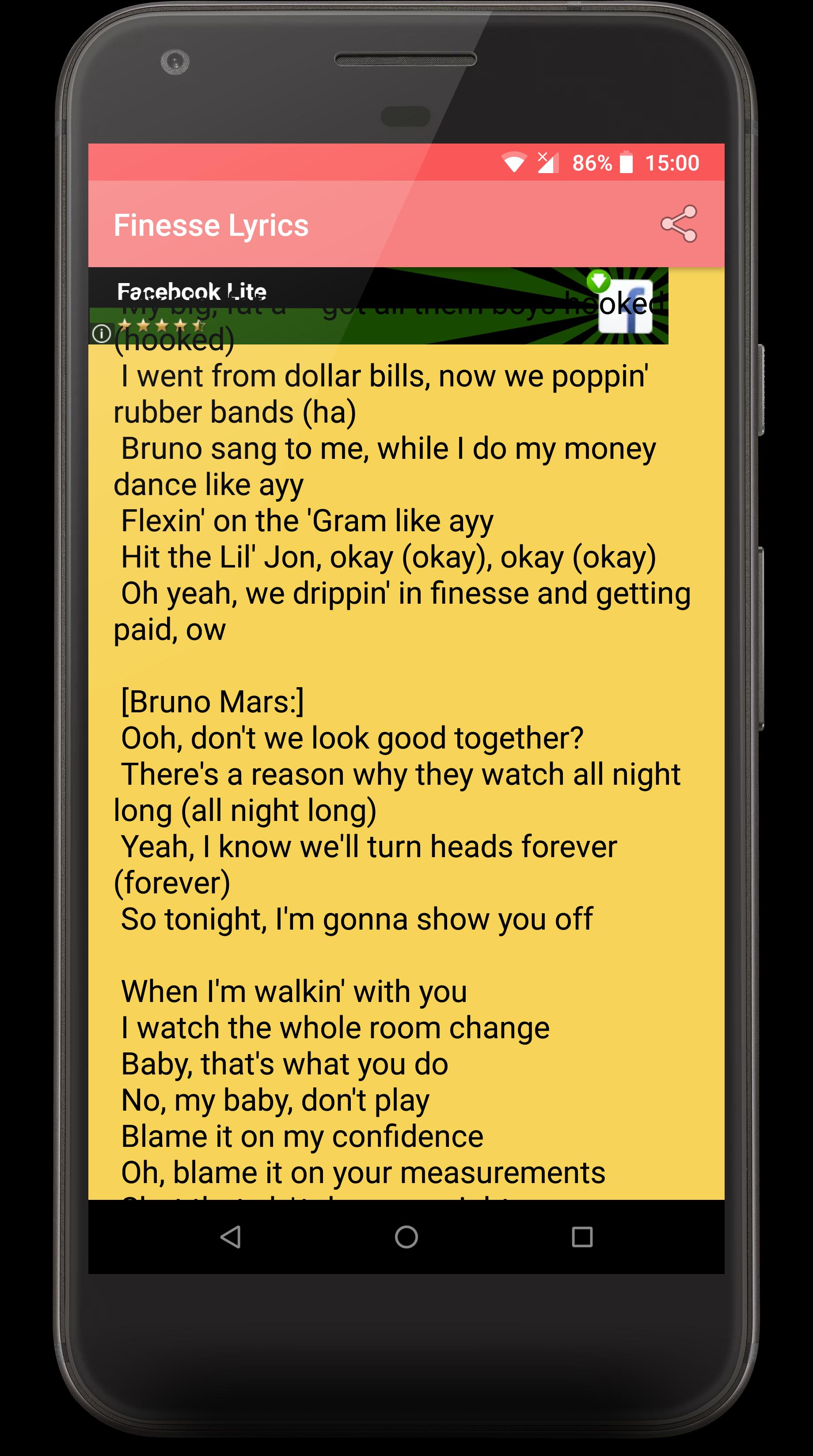 Bruno Mars Finesse Lyrics 2018 For Android Apk Download - finesse roblox