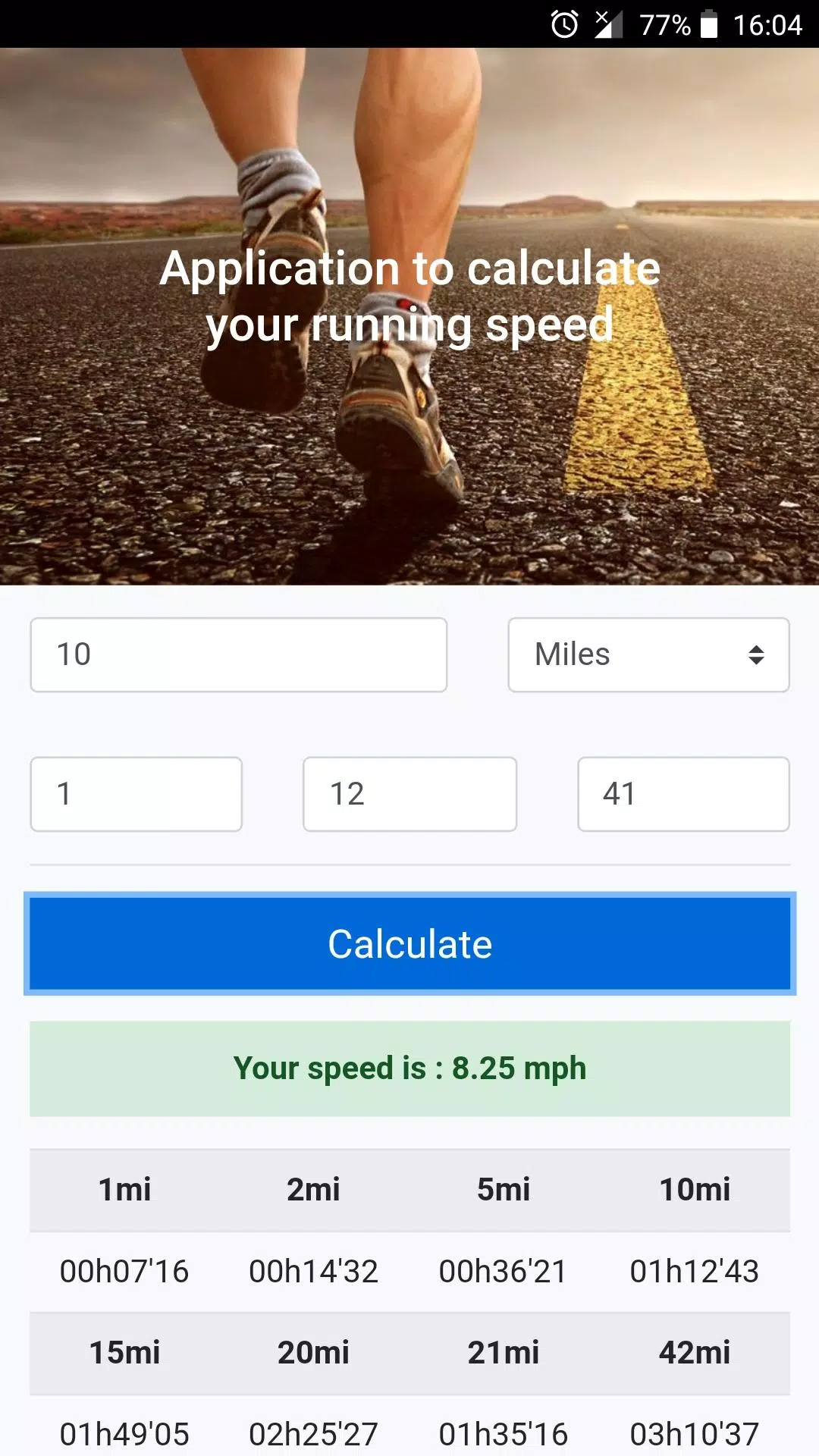 Running speed calculator APK for Android Download