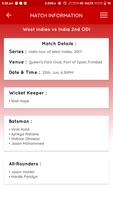 Team and Pitch Information for Dream 11 Leagues ảnh chụp màn hình 1