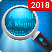 Magnifying Glass + Flashlight icon Magnifying Glass + Flashlight icon