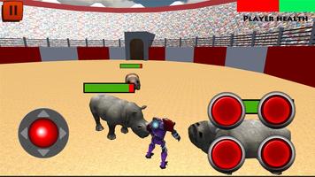 Robot VS Angry Bull 3D पोस्टर