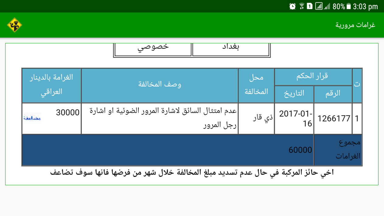 غرامات مرورية (العراق) screenshot 2