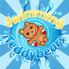 Swimming kitten, panda & teddy أيقونة