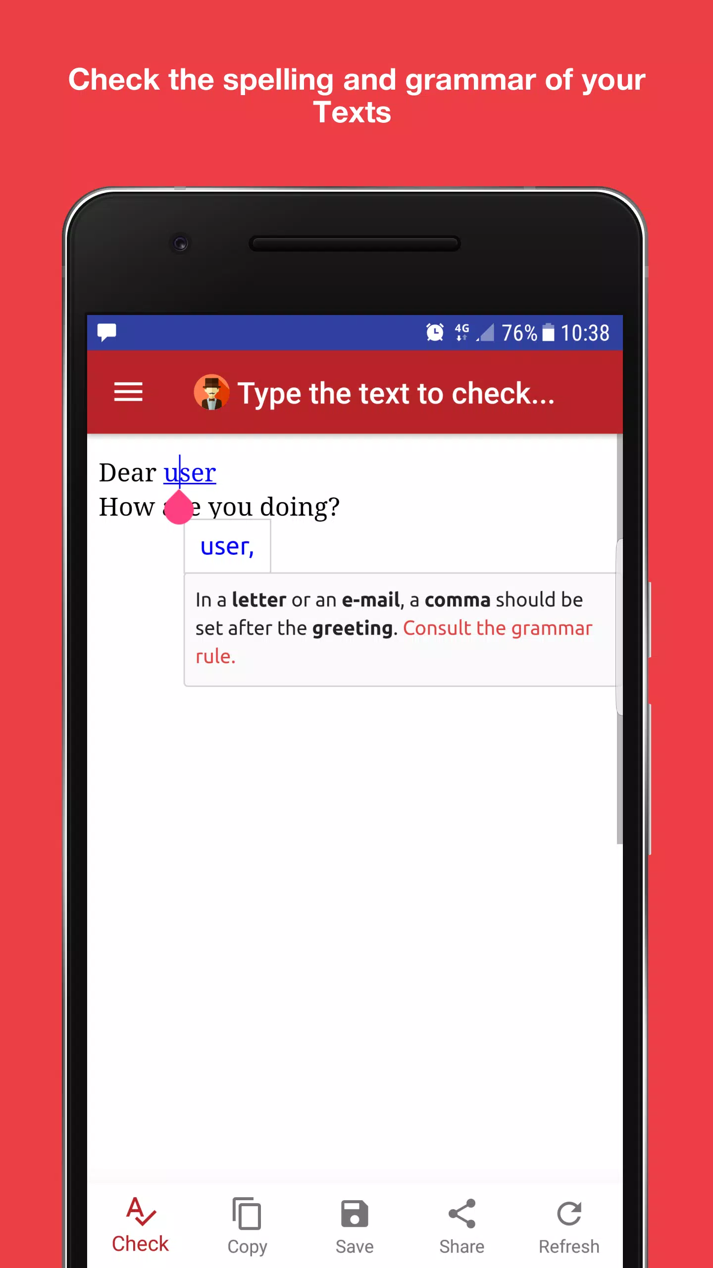 Grammar check Grammar check