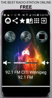 92.1 FM CITI Winnipeg 92.1 FM CA App Radio Free Li Plakat