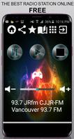 93.7 JRfm CJJR-FM Vancouver 93.7 FM CA App Radio F الملصق