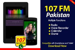 Apna Karachi fm 107 fm radio pakistan free plakat