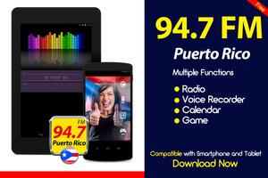 94.7 FM Puerto Rico Radio Puerto Rico Gratis Poster