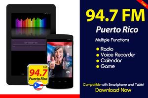 94.7 FM Puerto Rico Radio Puerto Rico Gratis Plakat