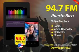 94.7 FM Puerto Rico Radio Puerto Rico Gratis Ekran Görüntüsü 1