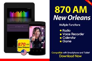 870 AM New Orleans Radio United States โปสเตอร์