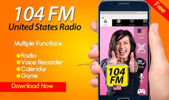 104 FM Online Free Radio Affiche