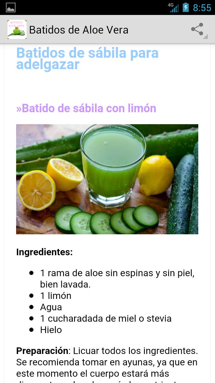 Recetas Batidos Aloe Vera APK للاندرويد تنزيل