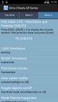 Cheats Sims All Series स्क्रीनशॉट 2