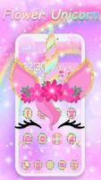 Rainbow Flower Unicorn Theme Plakat