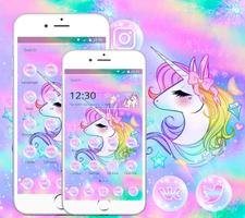 Rainbow Shiny Unicorn Theme capture d'écran 2