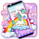 Cute Rainbow Unicorn Theme APK