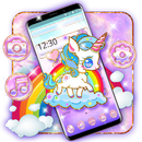 Sevimli Gökkuşağı Unicorn Tema APK