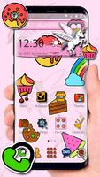 Colorful Rainbow Unicorn Theme Plakat